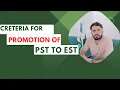Criteria for the promotion of PST to EST Arts Sci Math Arabic