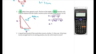 Yr 8 Pythagoras Theorem 4 - Word Problems