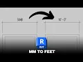 How to change from mm to ft in Revit