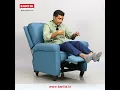 Hikari Push Back Blue Recliner Bantia Furniture - Unveiling Pure Comfort and Style