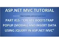 Part 15 - How to create a bootstrap popup modal and insert data using JQuery in ASP NET C