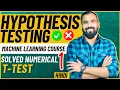 Hypothesis testing T test l Left tailed test explained with example Hindi Machine Learning Course