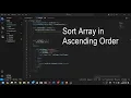 Java Program to sort the elements of an array in ascending order in Java using Visual Studio Code
