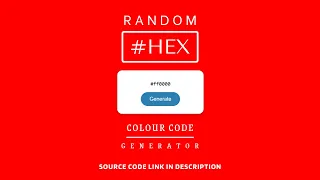 Create Random Hex Color Code Generator Using HTML CSS JavaScript