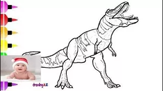 Dinosaur Drawing and Coloring Pages for Kids - How to Draw Tyrannosaurus REX 154