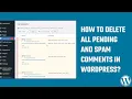 How to bulk delete wordpress comments in one go - Pending and Spam comments 67