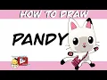 How to draw Pandy Paws Kitty from Gabby s Dollhouse - Little Hatchlings Art Lessons