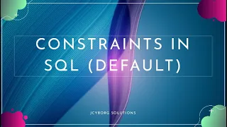 DEFAULT Constraint in SQL