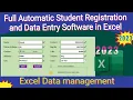 Fully automatic students registration and data entry software in Excel Data Entry Form in excel