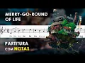 Merry-Go-Round of Life Partitura com Notas para Flauta Doce Violino Howl s Moving Castle