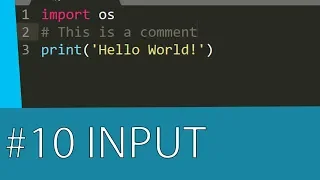 PYTHON 3 TUTORIAL - THE INPUT FUNCTION
