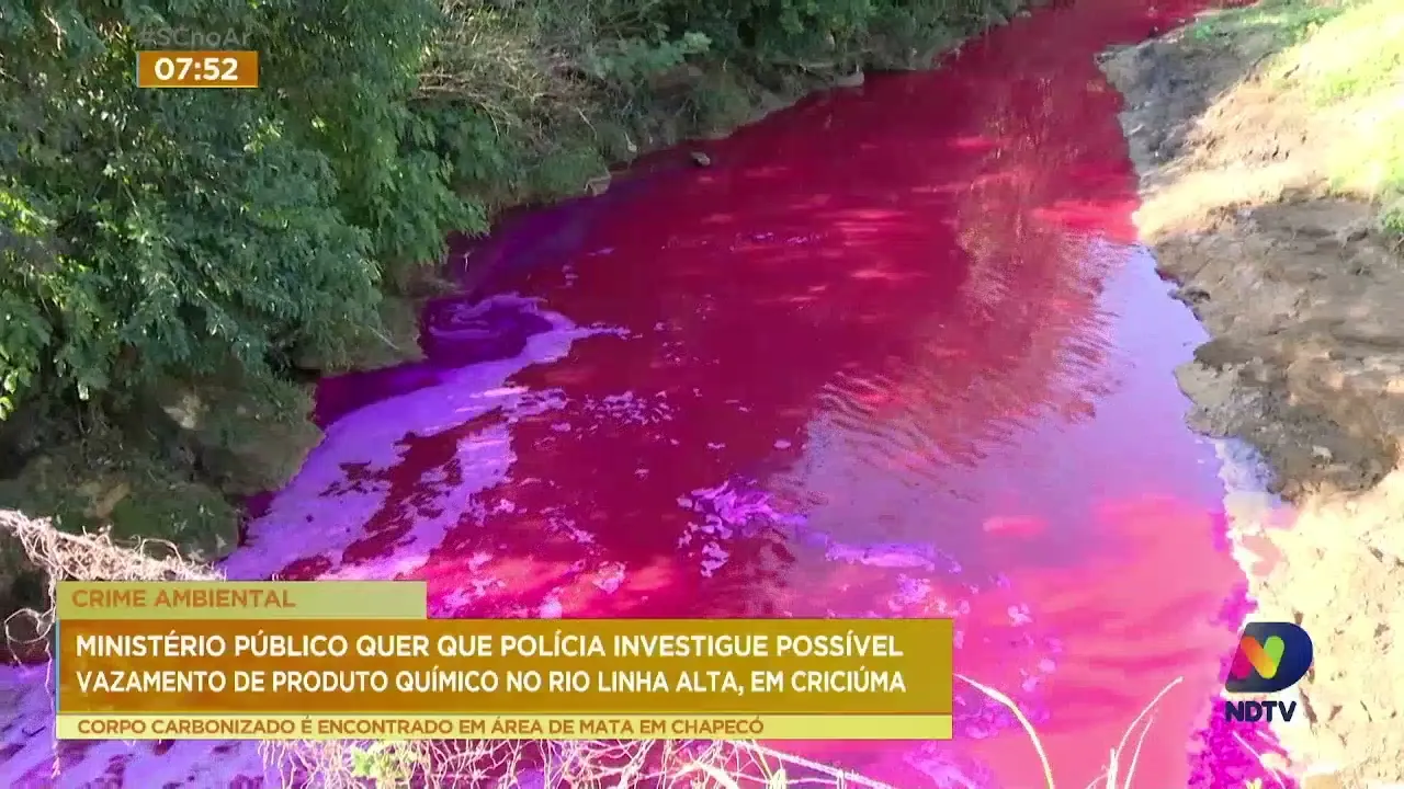 Criciúma: MP pede investigação sobre vazamento de produto químico no rio Linha Alta