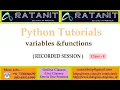 Python Tutorials variables and functions by Mr Ratan class-04