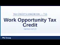 Section 4 Work Opportunity Tax Credit WOTC Tax Credits Handbook T13 Training