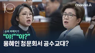 "야!" "야?" 용혜인 청문회서 공수교대? / 채널A / 뉴스TOP10