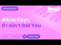 Download Lagu Alicia Keys - If I Ain't Got You (Lower Key) Karaoke Piano