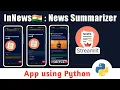 InNews News Summarizer App using Python with Code Full Responsive Web Application