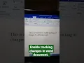 Microsoft word tracking Option in word document for group editing