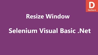 Selenium Visual Basic Net Resize Window
