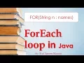 What is for each loop in Java Array of string objects