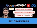 New 21 Game LeetCode 837 Dynamic Programming Sliding Window Google Interview Question
