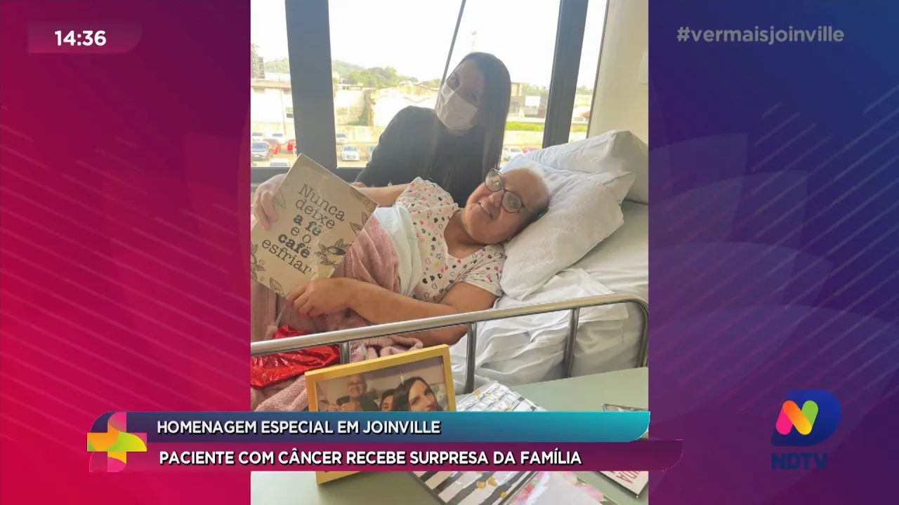 Homenagem especial em Joinville: paciente com câncer recebe surpresa da família