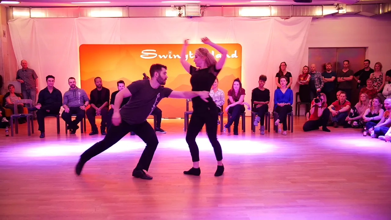 Ben Morris & Victoria Henk - Swingtzerland 2019 Pro Jack & Jill Show - Improv West Coast Swing Dance