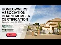 HOA Board Member Certification Recorded April 30 2025