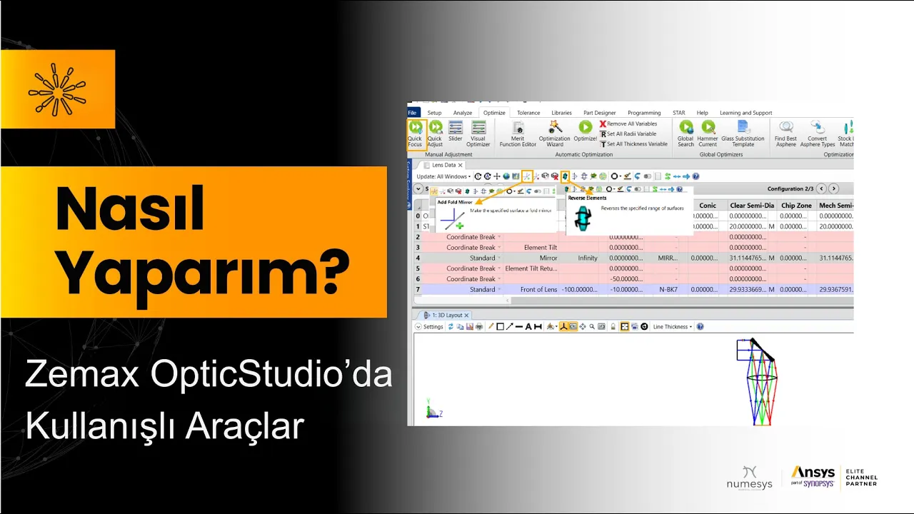 Nasıl Yaparım | Zemax OpticStudio’da Kullanışlı Araçlar