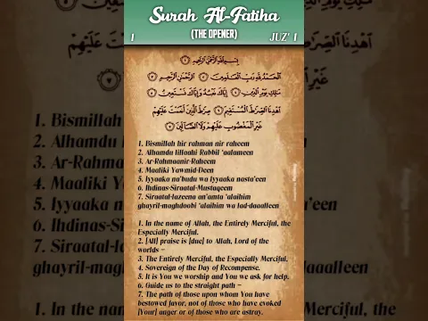 Download MP3 Quran: 1. Surah Al-Fatihah (The Opener): Arabic and English translation HD