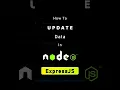 how to update data in mongoDB using Node js Express js