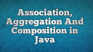 Association Aggregation And Composition in Java