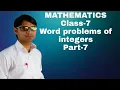 Class-7 Maths word problems of integers Part-7