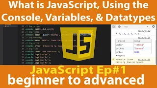 EP - What is JavaScript How to use the console variables like var let const and datatypes