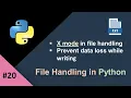 X Mode in Python File Handling in Python Prevent Data Loss While Writing
