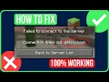 GETSOCKOPT MINECRAFT ERROR FIXED Fix Minecraft Connection Timed Out Getsockopt