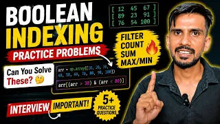 NumPy Boolean Indexing Practice Questions Python Interview Preparation NumPy Tutorial