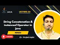 Core Java part22 Java String Concatenation instanceof Operator Explained Java for Beginners