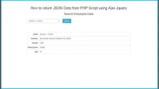 How to return JSON Data from PHP Script using Ajax Jquery