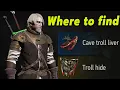 Where can I find cave troll livers Witcher 3