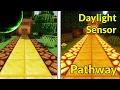 How to Make a Daylight Sensor Pathway with Redstone Lamps Minecraft Redstone Engineering Tutorial