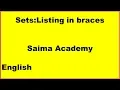 Math Sets Listing in braces English Saima Academy