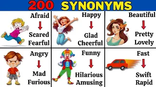 Synonyms Words Learn 200 Easy Synonyms with Pictures Similar Words English Vocabulary