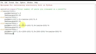 program for calculating electricity bill in Python