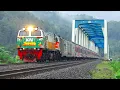 Download Lagu KERETA API PANJANG‼️ MENEMUKAN 28 KERETA API MELINTASI TIKUNGAN DAN JEMBATAN MP3