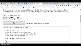 Solution to the deFront CodingBat problem