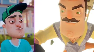 تختيم جميع مراحل لعبة الجار النفسيه HELLO NEIGHBOR 
