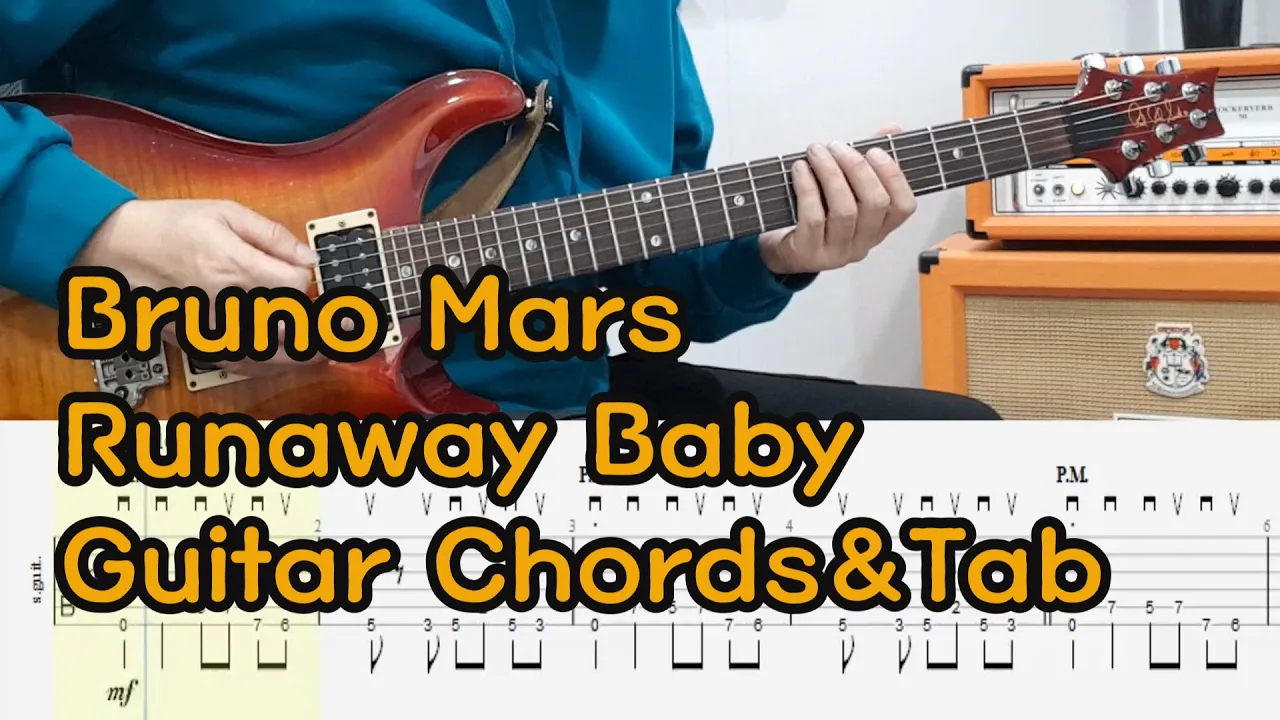 브루노마스 Bruno Mars- Runaway baby-기타코드악보-Guitar Cover&Tab-김포김쌤기타