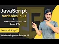 JS Tutorial Variables in JavaScript Web development lecture 27 Js ep 2