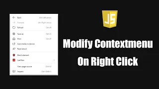 Modify Contextmenu In Javascript Javacript Javascript Tutorial Custom Contextmenu Es6
